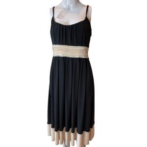 Jones New York Womens Pleated Sheath Dress 10083005-5YD Black Cream Size  8